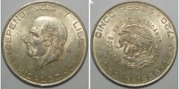 Mexico 5 Pesos 1956 vz 44.58 US$ Tax included +  18.76 US$ shipping
