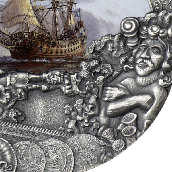 5 Dollars Vasa Grand Shipwrecks in a History 2 oz Antique finish
