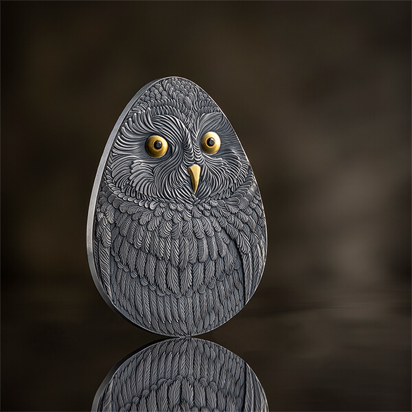 2 dollars Short-eared Owl Marvelous Owls 1 oz Antique finish