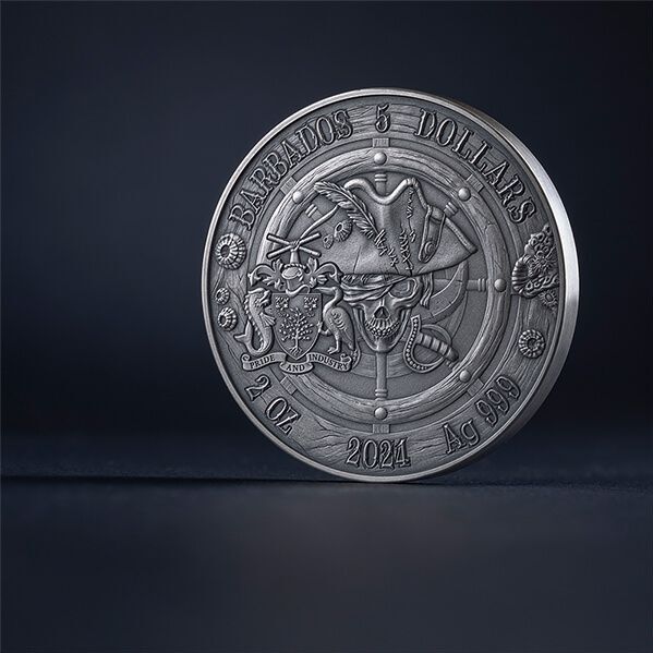 Barbados 5 dollars 2024 Oxford - Captains of Fortune 2 oz Silver