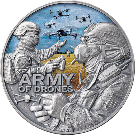 Army of Drones Guardians of Freedom 2 oz Antique finish Silver Coin ...