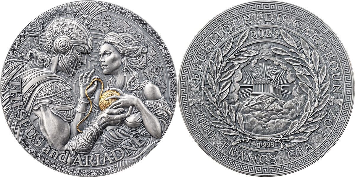 Cameroon 2024 Theseus & Ariadne The Great Greek Mythology 2 oz