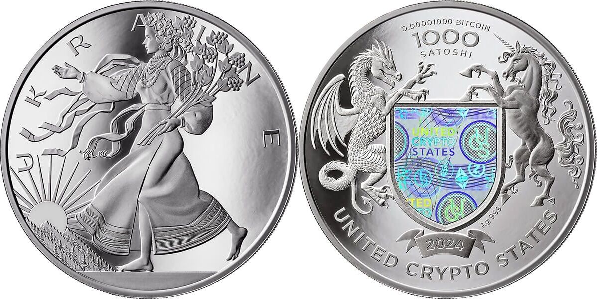 Liberty Of Ukraine United Crypto States 1 Oz Proof Silver Coin 1000   Combined158 