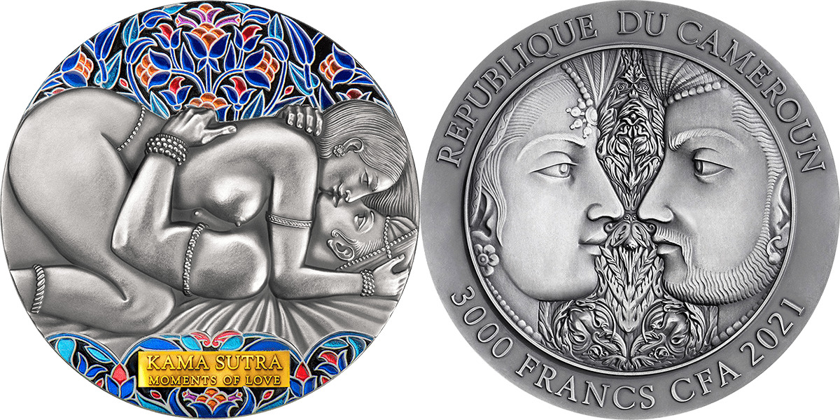 Cameroon 2021 Kama Sutra III Moments of Love 3 oz Antique finish 