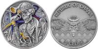 Ghana 5 cedis Miner Memento Mori 1 oz Antique finish Silver Coin 5 Cedis Republic of Ghana 2025 -