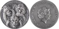 Ghana 5 Cedis Three Wise Monkeys Life Quotes 1 oz Antique finish Silver Coin 5 Cedis Republic of Ghana 2022 -