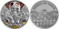 Ghana 5 сedis Biker Memento Mori 1 oz Antique finish Silver Coin 5 Cedis Republic of Ghana 2024 -