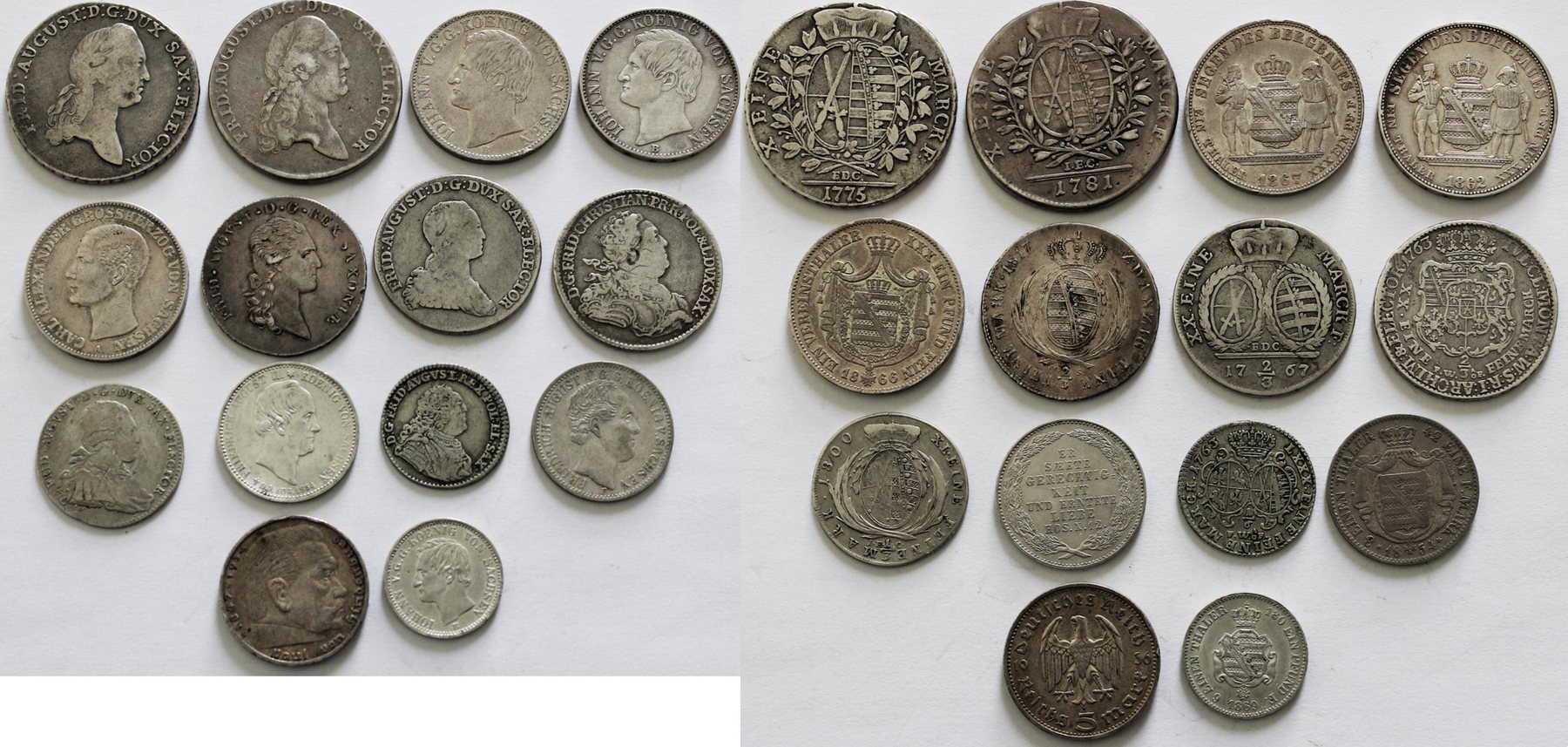 German Lot 14 coins. Saxony | MA-Shops