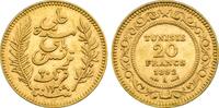 Tunisia 20 Francs French Protectorate, Ali Bey, Paris mint -