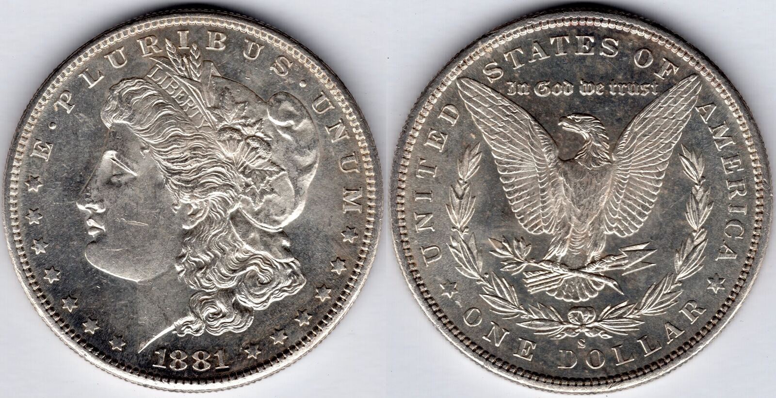 USA 1881 S Morgan Silver Dollar M81S