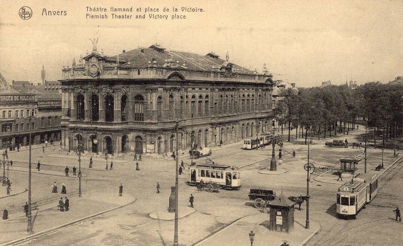 Belgium 1920 Flemish Theater And Victory Place Belgian Vintage Postcard   915 P37o 