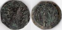 Roman Empire Carteia ancient Hispania semis Tyche with Neptune (H5) -