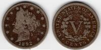 United States 1892 Liberty Nickel 1892  20.00 US$ free shipping