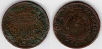 United States 1867 Union Shield two-cent coin  20.00 US$ free shipping
