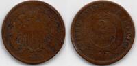 United States 1868 Union Shield two-cent coin  20.00 US$ free shipping