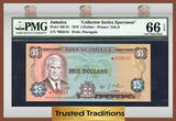 Welt Banknoten  TT PK 54, 55, 56, 57 JAMAICA SET OF 4 SAME SERIAL # *003616 PMG 66 EPQ GEM UNC. SET OF 4!