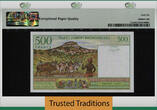 Welt Banknoten 500 FRANCS 1994 TT PK 75p MADAGASCAR  = 100 ARIARY PMG 66Q GEM ONLY 1 CERTIFIED! GEM UNCIRCULATED BY PMG!