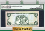Welt Banknoten  TT PK 54, 55, 56, 57 JAMAICA SET OF 4 SAME SERIAL # *003616 PMG 66 EPQ GEM UNC. SET OF 4!