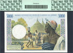 Welt Banknoten 5000 FRANCS TT PK 204Bl 1970s WEST AFRICAN STATES BENIN  PCGS 65 PPQ GEM NEW!
