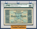 Welt Banknoten 100 MARK TT PK 9 MEMEL / FRENCH ADMINISTRATION - POST WWI PMG 66 EPQ GEM! -