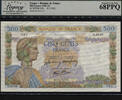 Welt Banknoten 43 FRANCE TT PK 95b 1941- 500 FRANCS LCGS 68 PPQ SUPERB GEM NEW 2 OF 2 SEQUENTIAL -