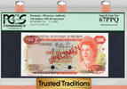 Welt Banknoten TT PK 33s 1982-86 BERMUDA $100 ELIZABETH II SPECIMEN PCGS 67 PPQ NONE FINER! -