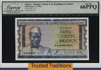 Welt Banknoten 500 FRANCS TT PK 14a GUINEA PCGS 66 PPQ GEM NEW ONLY ONE GRADED FINER -