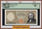 Welt Banknoten 100000 LIRE TT PK 100b ITALY A. MANZONI PCGS 58 CHOICE ABOUT NEW -