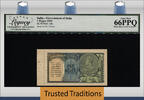 Welt Banknoten 1 RUPEES TT PK 14b INDIA GOVERNMENT OF INDIA WATERMARK STAR LCG 66 PPQ GEM -