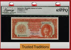 Welt Banknoten 5 RUPIAH TT PK 36 1950 INDONESIA REPULIK SERIKAT SUKARNO LCG 65 PPQ GEM NEW -