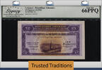 Welt Banknoten 25 PIASTRES TT PK 36 1942 LEBANON LCG 66 PPQ GEM NEW 1 OF 2 SEQUENTIAL NUMBERS -