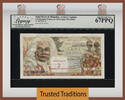 Welt Banknoten TT PK 32 1963 SAINT PIERRE & MIQUELON 2 NOUVEAU FRANCS LCG 67 PPQ SUPERB GEM NEW -