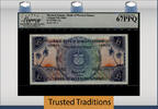 Welt Banknoten 1 POUND TT PK 14a WESTERN SAMOA LCG 67 PPQ SUPERB GEM NEW NONE FINER -