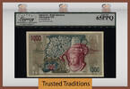 Welt Banknoten 1000 RUPIAH TT PK 48 1952 INDONESIA STUNNING BEAUTY LCG 65 PPQ GEM NEW -