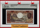 Welt Banknoten 500 FRANCS TT PK 1 CENTRAL AFRICAN REPUBLIC PCGS 67 PPQ SUPERB 1ST ISSUED -