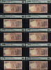 Welt Banknoten 10 RUPEES TT 2013-16 INDIA SEQUENTIAL SACRED S/N 786001 THRU 786010 TEN PMG 66'S -