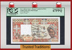 Welt Banknoten 10000 FRANCS TT PK 709Kf WEST AFRICAN STATES PCGS 67 PPQ RARE NONE FINER! -