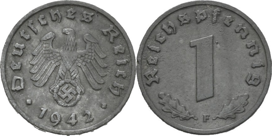 Deutsches Reich 1 Reichspfennig 1942 F VZ+ | MA-Shops