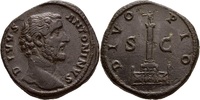 Italien AE-Sesterz Antoninus Pius(Statue auf Säule) AE-Sesterz Antoninus Pius,138-161.n.Chr,nach,161.n.Chr Rom.Statue auf Säule -