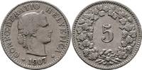 Schweiz 5 Rappen 1907 SS+ 66.53 元  ＋  166.33 元 运费