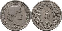 Schweiz 5 Rappen 1909 SS+ 66.53 元  ＋  166.33 元 运费