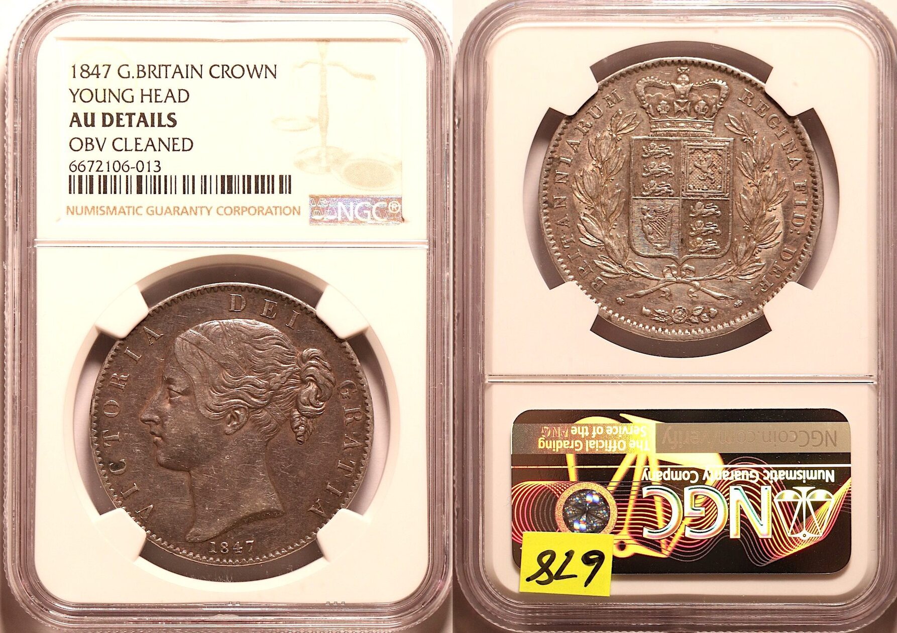 United Kingdom 1847 Crown NGC AU Queen Victoria | MA-Shops