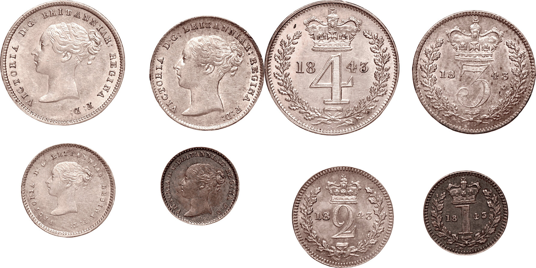 United Kingdom Maundy Money 1843 Maundy Set Victoria | MA-Shops