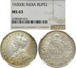 INDIA BRITTISCH RUPEE 1920(B) Georg V, Rupee 1920 (B), NGC MS63 NGC MS 63 823.35 元  ＋  123.92 元 运费
