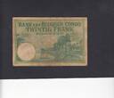 Belgian Congo 20 Francs 1929 P.10f F