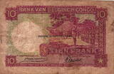 Belgian Congo 10 Francs 1943 P.14C F