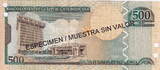 Dominican Rep. 500 Pesos SPECIMEN 2004 P.172S4 UNC