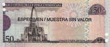 Dominican Rep. 50 Pesos SPECIMEN 2006 P.176S1 UNC