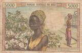 Mali 5000 Francs 2 x tear 4 mm 1972 P.14b F-VF