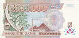 Zaire Rep. 5.000.000 Zaires 1992 P.46 UNC